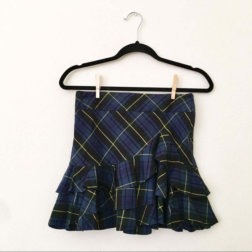 SOLD Ralph Lauren Plaid ruffled skirt